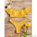 ZAFUL Off Shoulder Swimsuits for Women Two Pieces Floral Padded Beachwear Bikini Sets Yellow2 B07BKYLSNM